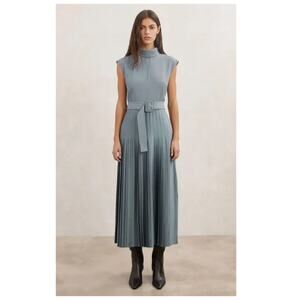 Reiss Ania Belted Pleated Midi Dress Size US/12
